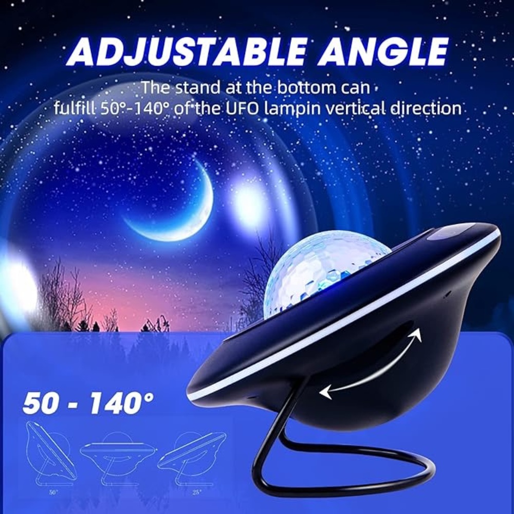 New Galaxy Star Projector Lamp, Bluetooth Speaker Aurora Lighting with Timer - Picture 5 of 6